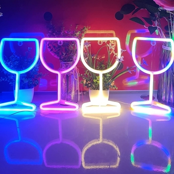 Neon Wine Glass Neon Light ✨️ NIB Multiple Colors Available - Picture 3 of 3